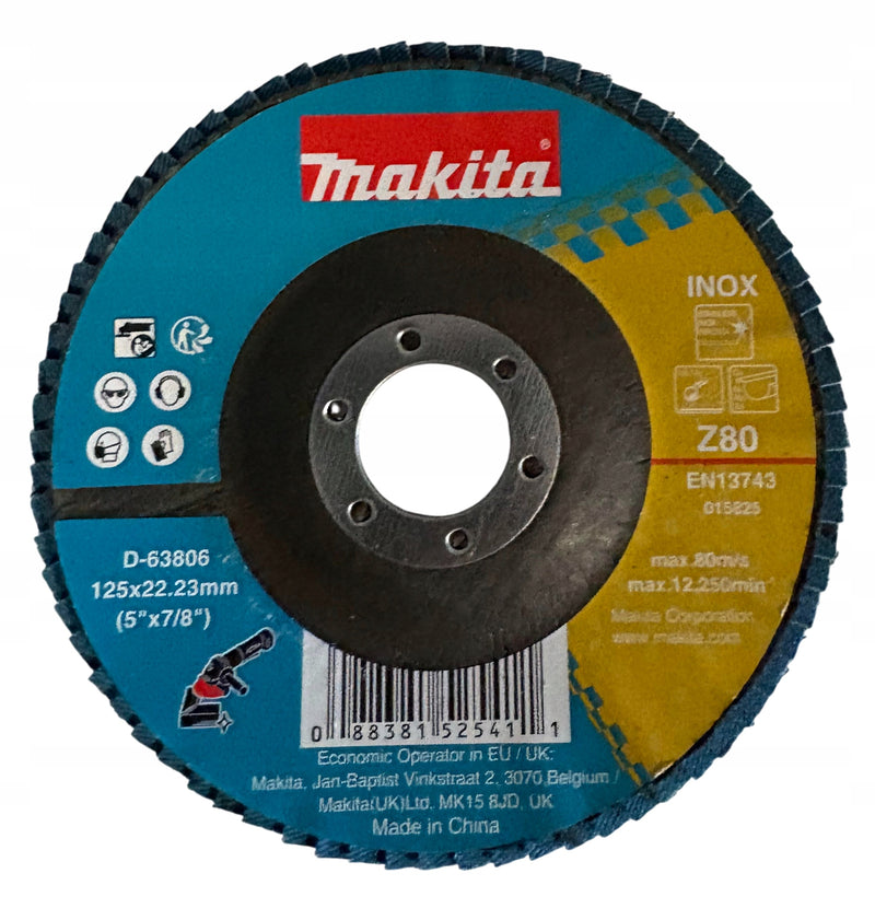 Makita D-63806 tarcza listkowa ściernica 125mm P80 metal stal inox