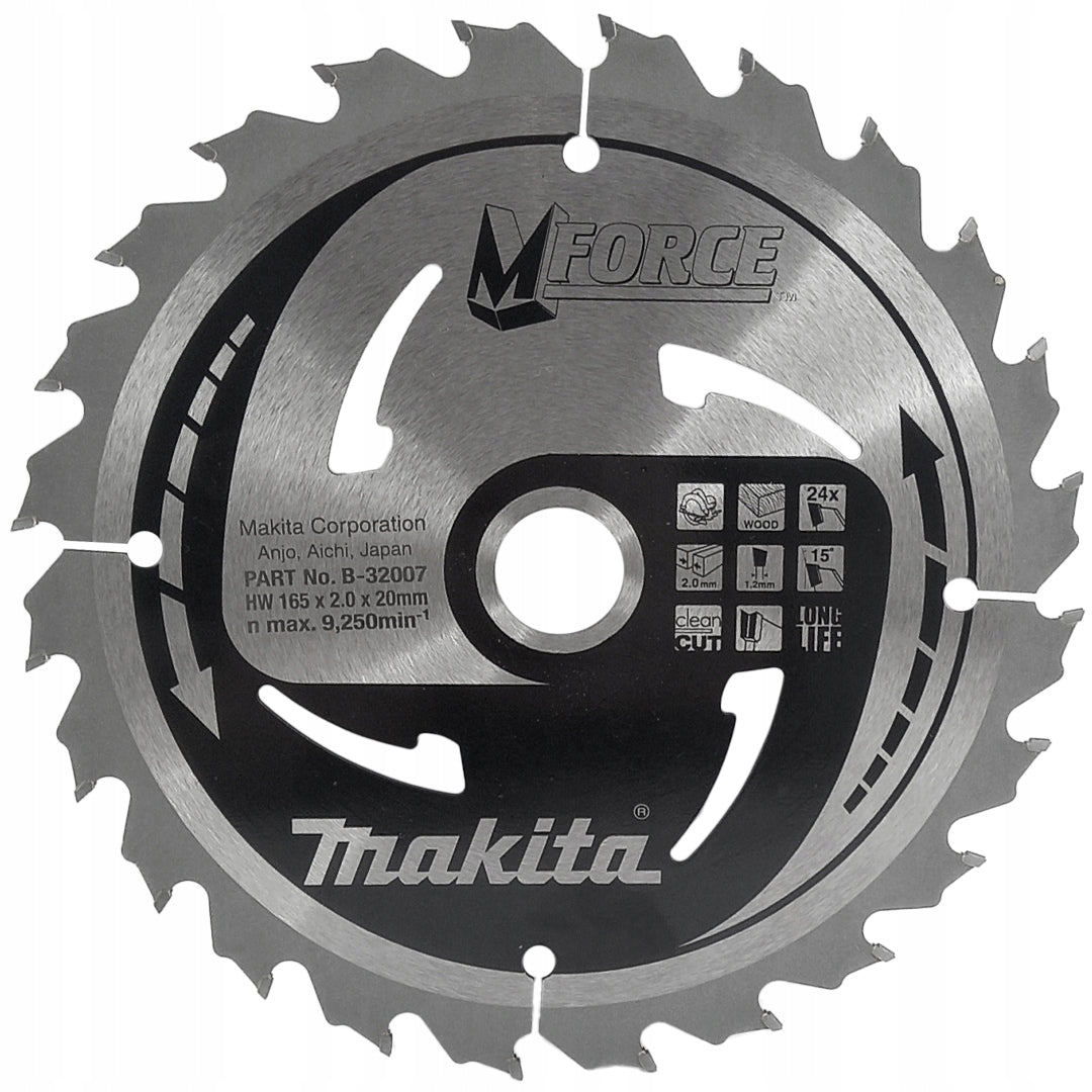 Makita tarcza tnąca SP6000J DSP600ZJ 165x20 24Z mforce B-32007 A-89632